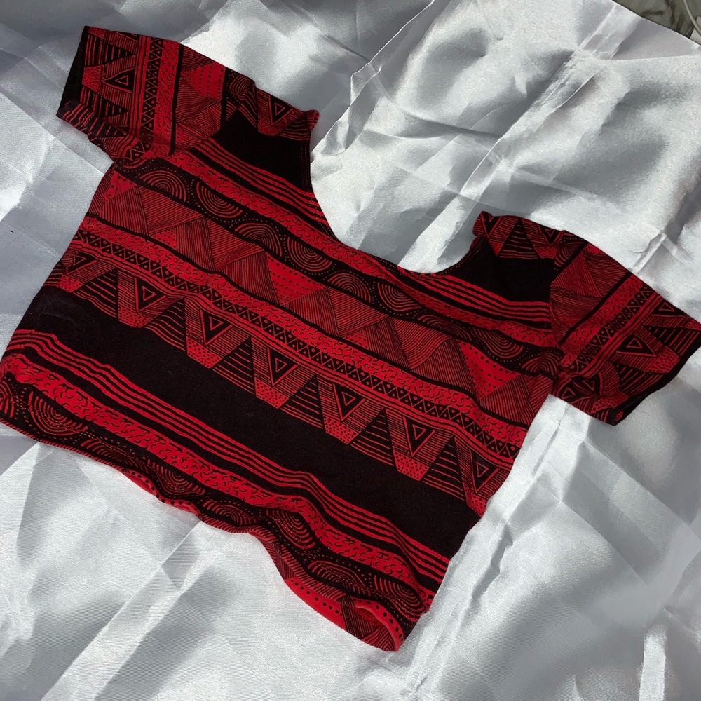 Red and Black American Apparel Tribal Print Top - Picture 5 of 5